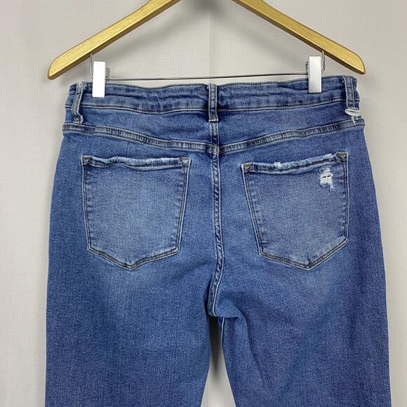 Lovervet Vervet Jeans Womens 32/15 Blue Mid Rise Ankle Bootcute Fray Hem LV1212 - Picture 2 of 14